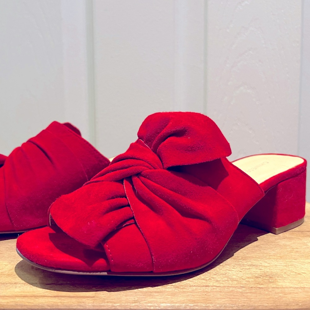 Bright Red, Vintage Style Block Heels by Chinese Laundry